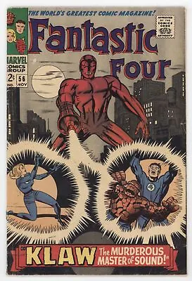 Buy Fantastic Four 56 Marvel 1966 VG Klaw Silver Surfer Inhumans Black Panther • 26.09£