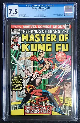 Buy Master Of Kung Fu #29 🔆 CGC 7.5 WHT 🔆 1st Razor Fist DOUG MOENCH GIL KANE 1975 • 47.17£