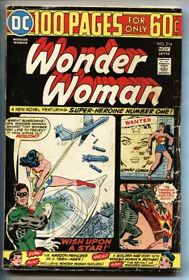 Buy WONDER WOMAN #214 1974-100 Page Giant-DC BRONZE AGE Green Lantern • 22.69£