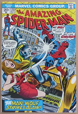 Buy The Amazing Spider-man #125,  Man-wolf  Strikes Again, Great Cover Art!! • 45£