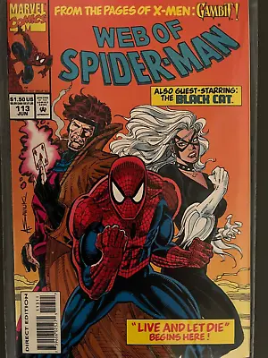 Buy WEB OF SPIDER-MAN Volume One (1985) #113 Marvel Comics Black Cat & Gambit • 6.95£