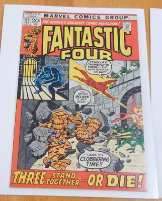Buy Fantastic Four 119 (1972) VF/NM  Black Leopard (Panther) Klaw LONG SCRATCH COVER • 39.72£