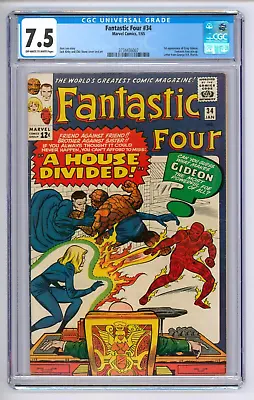 Buy Fantastic Four #34 CGC 7.5 VFN- First Gideon • 235£
