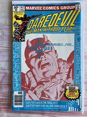 Buy DAREDEVIL #167 (1980) VG/F Newsstand 1st Appearance Mauler Frank Miller Art • 3.95£