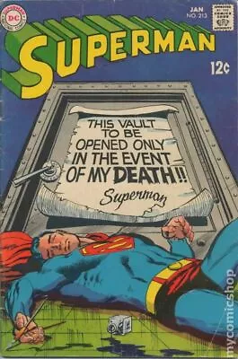 Buy Superman #213 VG 4.0 1969 Stock Image Low Grade • 8.39£