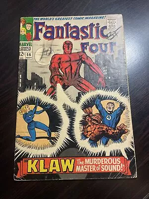 Buy Vtg Fantastic Four #56 Klaw The Murderous Master Of Sound Marvel Comics • 22.51£