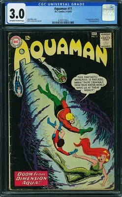 Buy Aquaman #11 CGC 3.0 OW-W 1st Mera DC Comics 1963 Quisp App First Intro Cardy • 154.36£