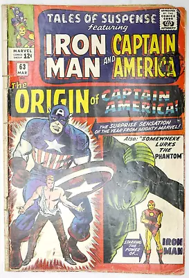 Buy Tales Of Suspense #63 Cap Origin Retold Marvel Comics (1965) • 31.45£