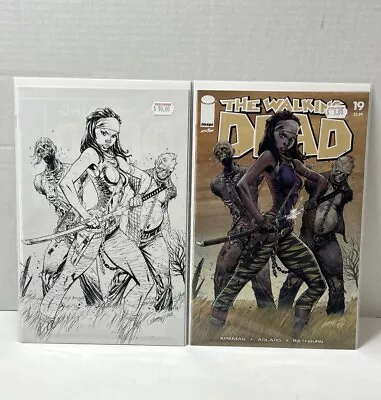 Buy The Walking Dead #19 Lot Of 2 Campbell Virgin Sketch, Color Trade Dress • 35.97£