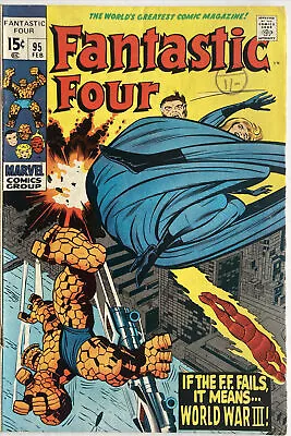 Buy Fantastic Four #95 February 1970 1st App Monocle B TOMORROW WORLD WAR THREE! • 22.49£