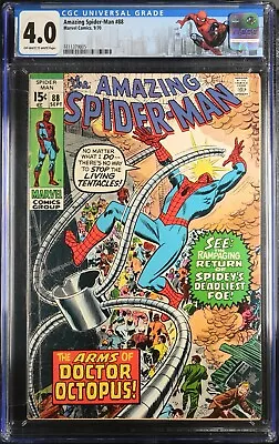 Buy Amazing Spider-man #88 Cgc 4.0 1970 Marvel Ow/white Pages Stan Lee Romita Mooney • 59.30£