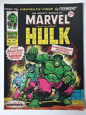 Buy The Mighty World Of Marvel The Incredible Hulk Comic No.105 October 1974 • 5.99£
