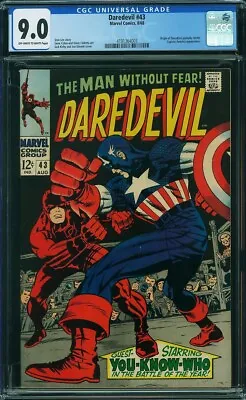Buy Daredevil 43 (1968) CGC 9.0, Origin Of Daredevil, Captain America Appearance • 376.01£