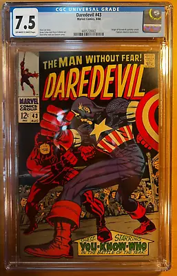 Buy Marvel Daredevil #43 Origin Retold Captain America Battle Cover Cgc 7.5 Stan Lee • 118.58£