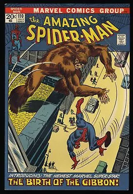 Buy Amazing Spider-Man #110 VF 8.0 1st Appearance Gibbon! Marvel 1972 • 49.64£