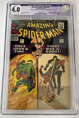 Buy Amazing Spider-Man #37 Marvel Comics CGC 4.0 Restored Jun 1966 1st Norman Osborn • 247.95£