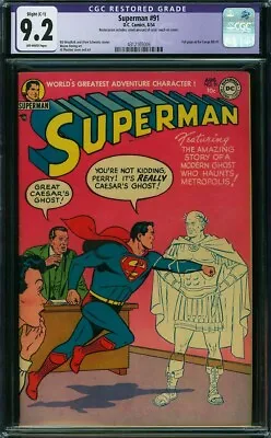 Buy SUPERMAN #91 CGC 9.2 DC 1954 Full Pg Ad Congo Bill #1 • 884.71£
