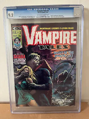 Buy Vampire Tales 3 CGC 9.2 Off-White To White Pages Morbius 3rd Satana Appearance • 180£