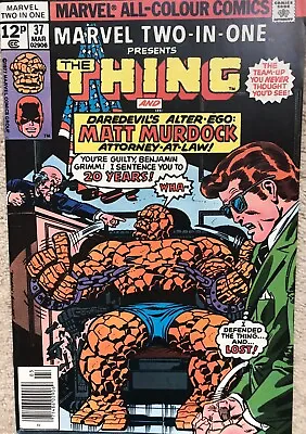 Buy Marvel Two In One The Thing And Daredevil #37 (Matt Murdock) VF 1978 Bronze Age • 4.99£