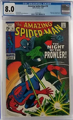 Buy Amazing Spider-man #78 Cgc 8.0 Ow/w Pages 1969 1st Prowler • 301.17£