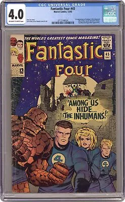Buy Fantastic Four #45 CGC 4.0 1965 3712148024 1st App. Inhumans • 165.56£