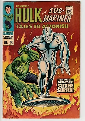 Buy Tales To Astonish #93 1967 Vintage Marvel 10d  He Who Strikes The Silver Surfer  • 41£