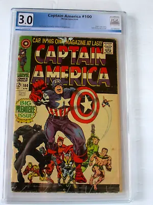 Buy Captain America #100 1968 New Series Pgx Graded Awesome 3.0 Tales Of Suspense • 136.10£