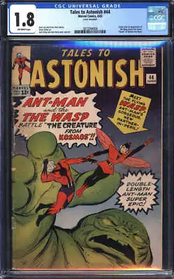 Buy Tales To Astonish #44 Cgc 1.8 Ow Pages // 1st Appearance The Wasp Marvel 1963 • 247.85£