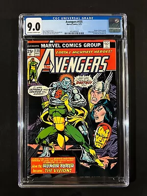 Buy Avengers #135 CGC 9.0 (1975) - Origin Of Vision - Ultron, Human Torch • 79.02£