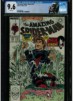 Buy Amazing Spider-man #315 CGC 9.6 NEAR MINT+ WHITE PAGES VENOM LABEL 1989 MCFALANE • 137.79£