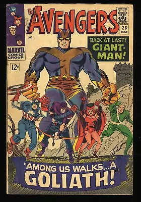 Buy Avengers #28 VG+ 4.5 1st Appearance Collector! Giant-Man Becomes Goliath! • 38£