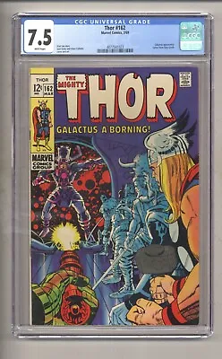 Buy Thor 162 (CGC 7.5) Galactus Appearance Gary Groth Letter Kirby 1969 Marvel R231 • 95.94£