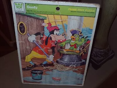 Buy Vintage Disney Goofy Frame-tray Puzzle Whitman Rare Goofy The Pirate G/vg 1976 • 9.55£