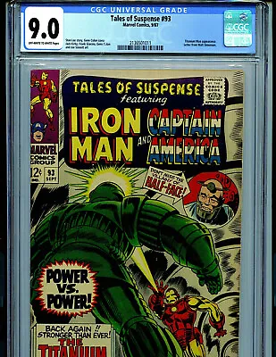 Buy Tales Of Suspense #93 CGC 9.0 1967 Silver Age Marvel Amricons B3A • 562.99£
