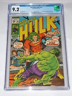 Buy Incredible Hulk #141 NM- Marvel 1971 CGC 9.2, Origin 1st Appearance Doc Samson • 799.48£