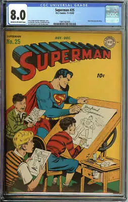 Buy Superman #25 Cgc 8.0 Cr/ow Pages // Clark Kent Joins The Army 1943 • 1,781.54£