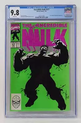 Buy Incredible Hulk 377 Marvel 1991 CGC 9.8 Dale Keown 1st Professor • 113.59£
