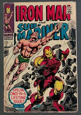Buy Marvel Comics Sub Mariner Iron Man 1 3.0 Good Avengers Fantastic Four 1967 • 149.99£
