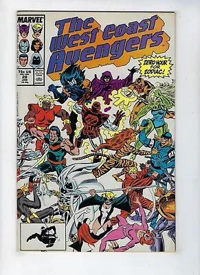 Buy West Coast Avengers # 28 Marvel Comic Zero Hour For Zodiak Jan 1988 VF • 4.95£