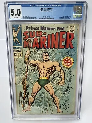 Buy SUB-MARINER #1 Marvel 1968 New Slab CGC 5.0 WHITE PAGES • 249.95£