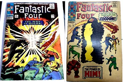 Buy FANTASTIC FOUR #53+67 (1966/67)Marvel Comic Origin+1st Warlock+2nd Black Panther • 124.99£