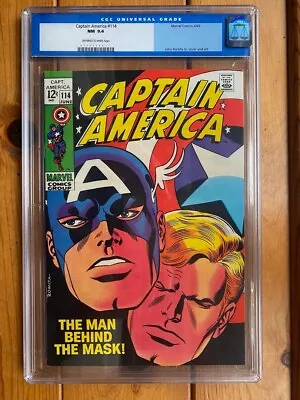 Buy Captain America #114 Cgc 9.4 Nm Stan Lee John Romita Avengers Marvel Comics 1969 • 239.86£