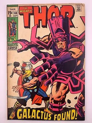 Buy Thor #168 Origin Of Galactus Classic Jack Kirby Cover - Fine 6.0 Soiling • 70.45£