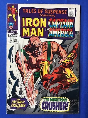 Buy Tales Of Suspense #91 FN+ (6.5) MARVEL ( Vol 1 1967) Iron Man, Cap America (2) • 26£