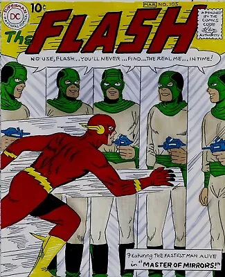 Buy Flash # 105 Cover Recreation 1st Sa Flash In Own Title Original Comic Art • 237.17£