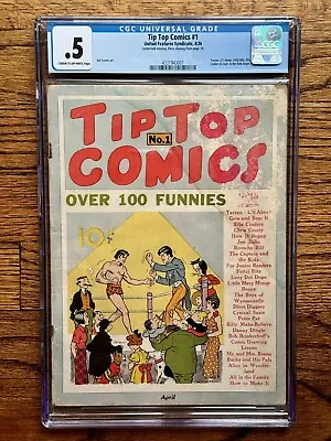 Buy Tip Top Comics #1 CGC 0.5 1936 Rare AF First Appearance Of Tarzan,  Li'l Abner • 718.77£