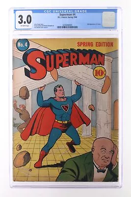 Buy Superman #4 - DC 1940 CGC 3.0 2nd Appearance Of Lex Luthor. • 3,176.58£