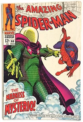 Buy Amazing Spider-Man #66   Marvel 1968   Classic Mysterio Cover • 154.17£