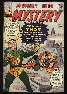 Buy Journey Into Mystery #92 GD 2.0 Early Loki Thor! Jack Kirby! Marvel 1963 • 78.65£