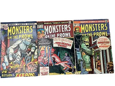 Buy Monsters On The Prowl #14 #26 #29 Marvel 1971/74 Comic Book • 12.80£